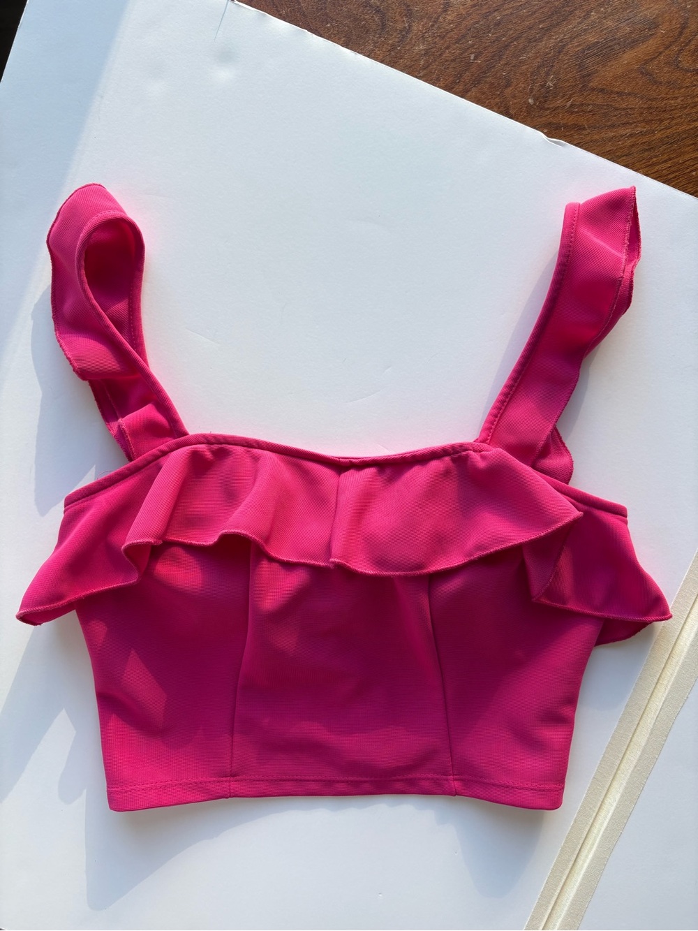 Sweetheart Pink Ruffled Corset Top with Tie Size Medium Coquette Feminine